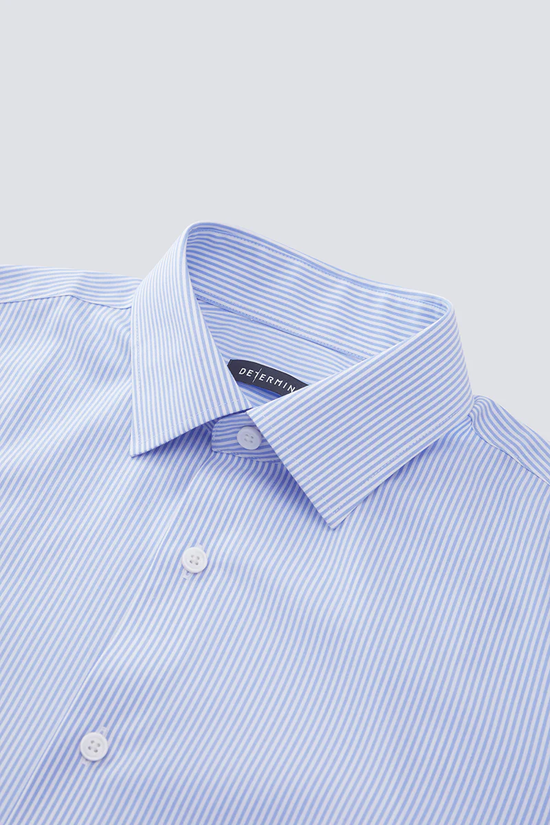 Supreme Cotton-Silk Dress Shirt | Blue Stripes 2740DK - Image 6