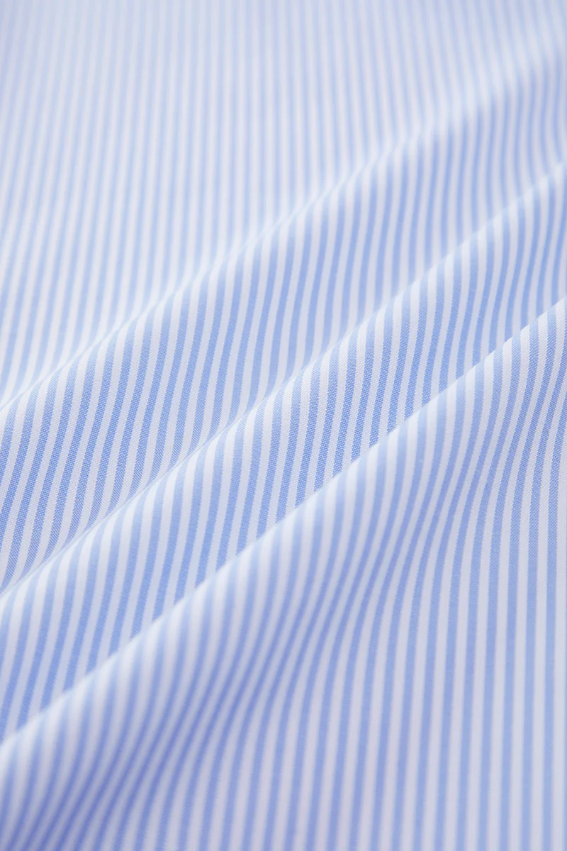 Supreme Cotton-Silk Dress Shirt | Blue Stripes 2740DK - Image 8
