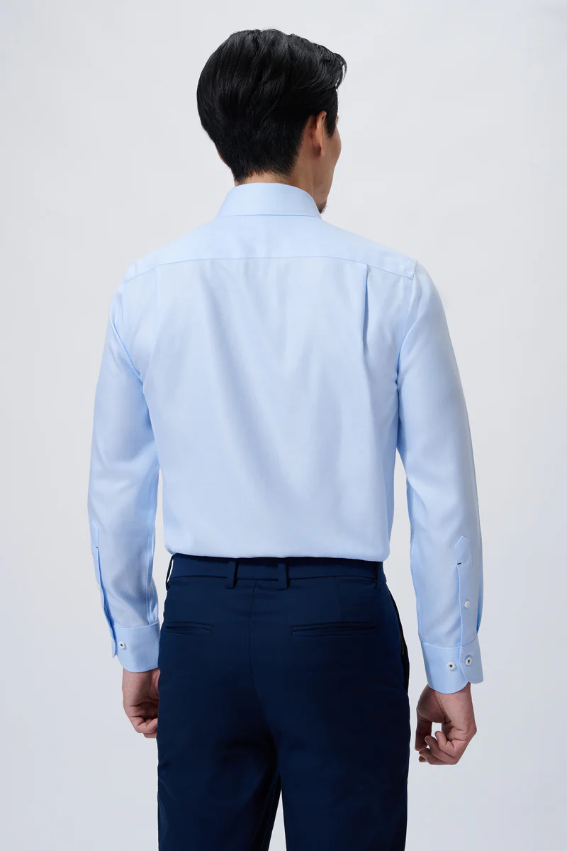 Supreme Cotton-Silk Dress Shirt | Light Blue 1459DK - Image 4