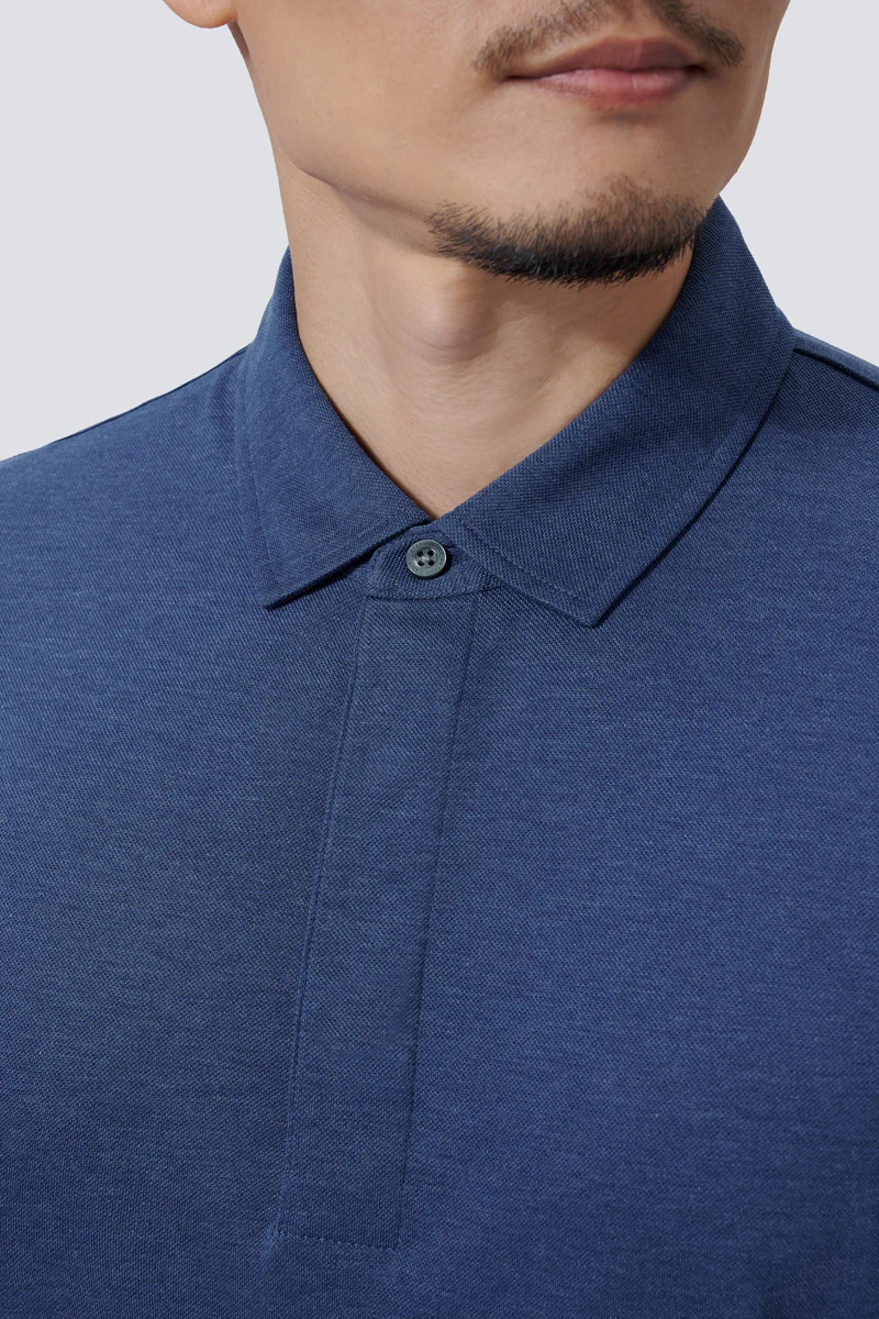Supreme Cotton-Silk Pique Polo | Blue EB1258 - Image 2