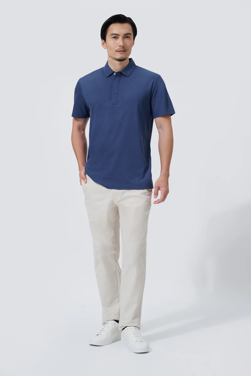 Supreme Cotton-Silk Pique Polo | Blue EB1258 - Image 3