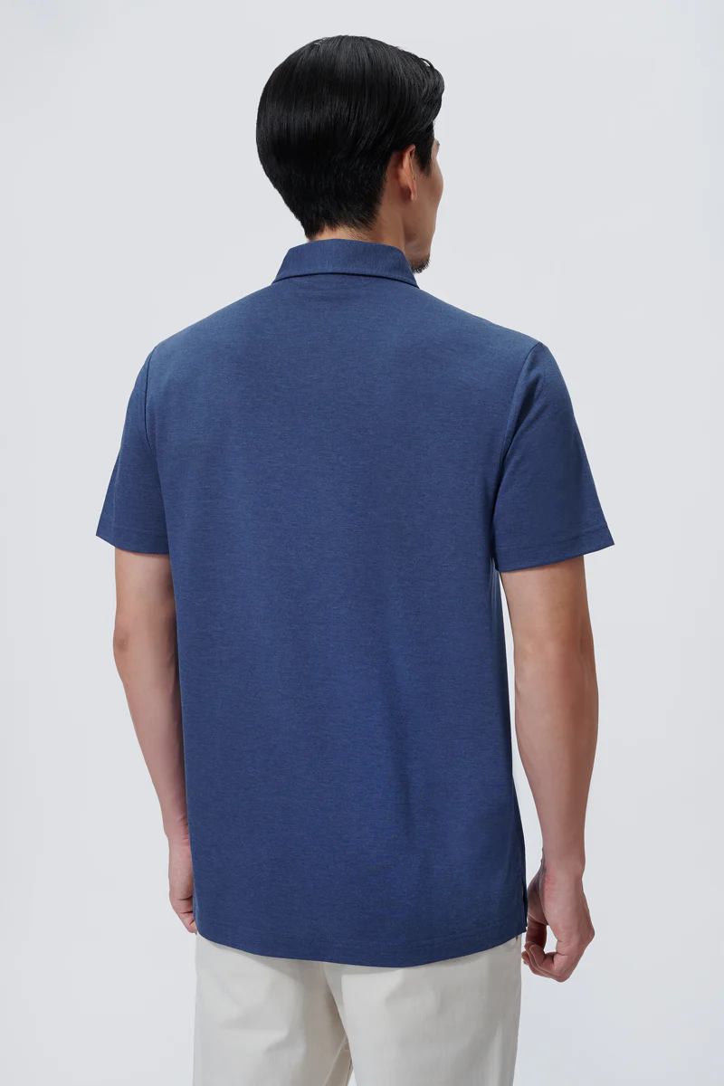 Supreme Cotton-Silk Pique Polo | Blue EB1258 - Image 4
