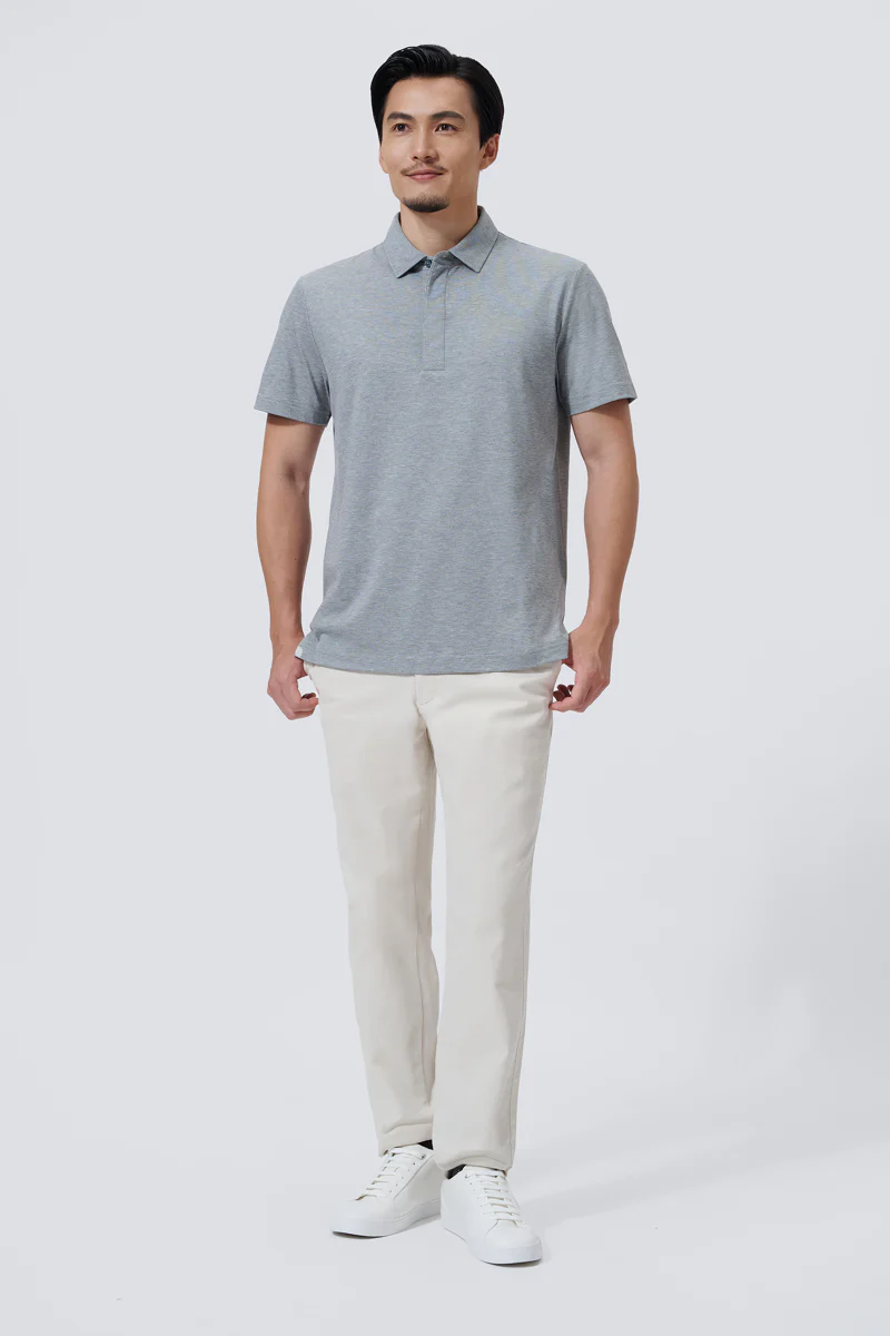 Supreme Cotton-Silk Pique Polo | Grey BC5028 - Image 3