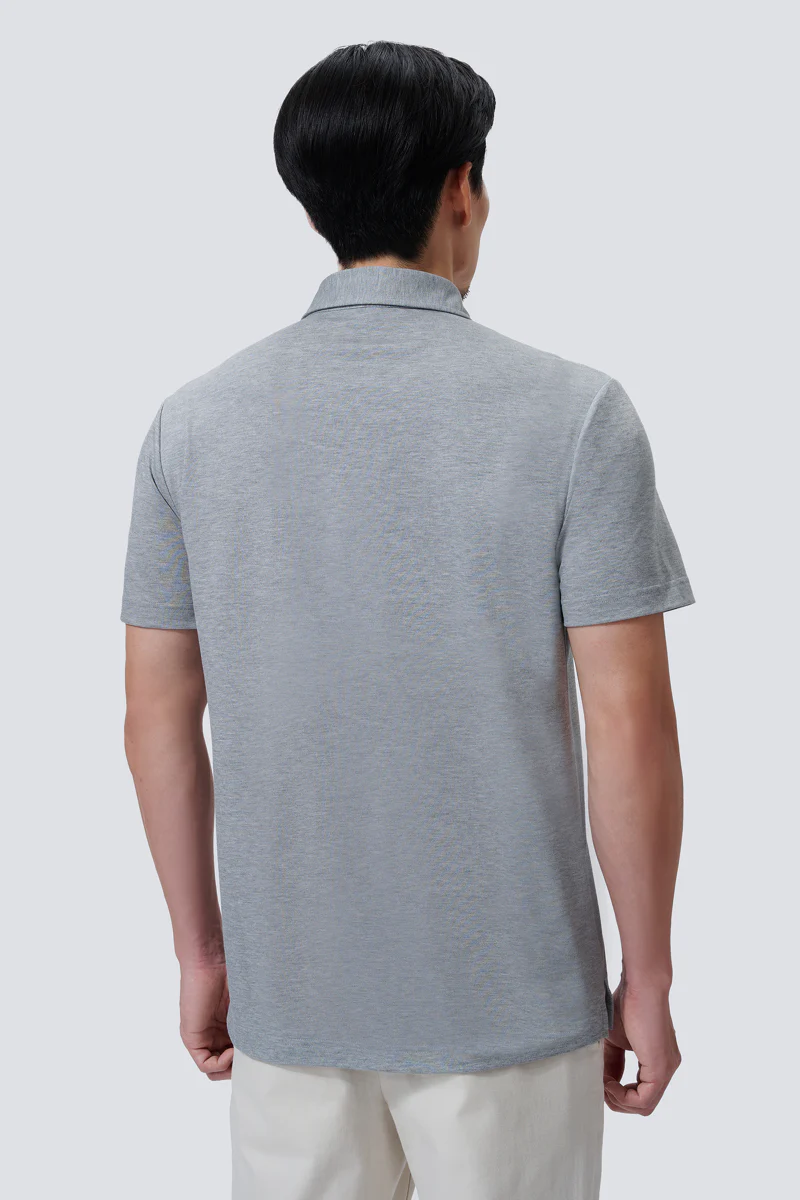 Supreme Cotton-Silk Pique Polo | Grey BC5028 - Image 4