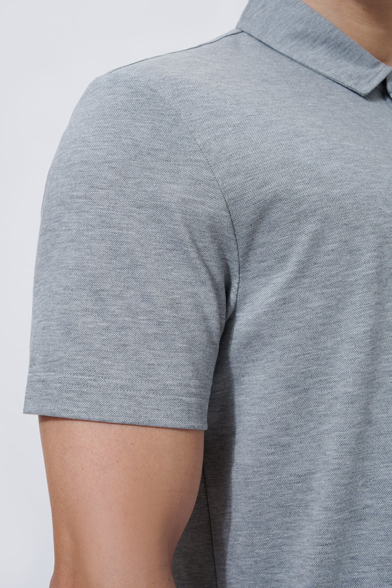 Supreme Cotton-Silk Pique Polo | Grey BC5028 - Image 5