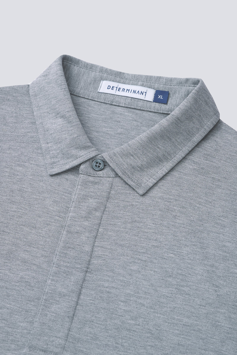 Supreme Cotton-Silk Pique Polo | Grey BC5028 - Image 6
