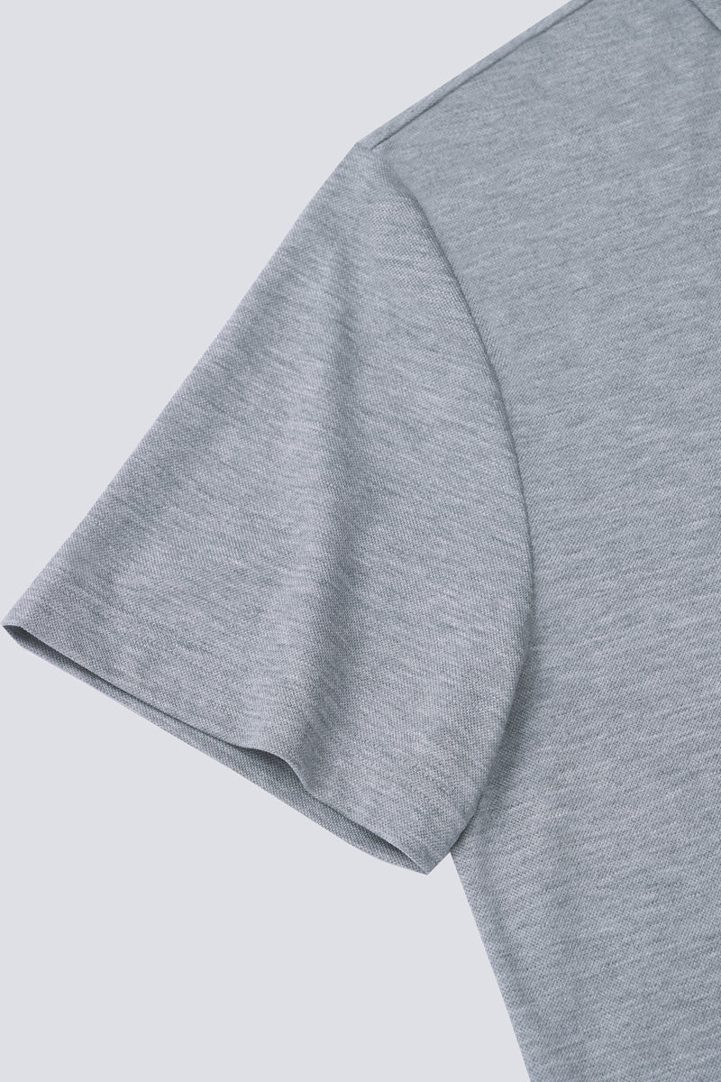 Supreme Cotton-Silk Pique Polo | Grey BC5028 - Image 7