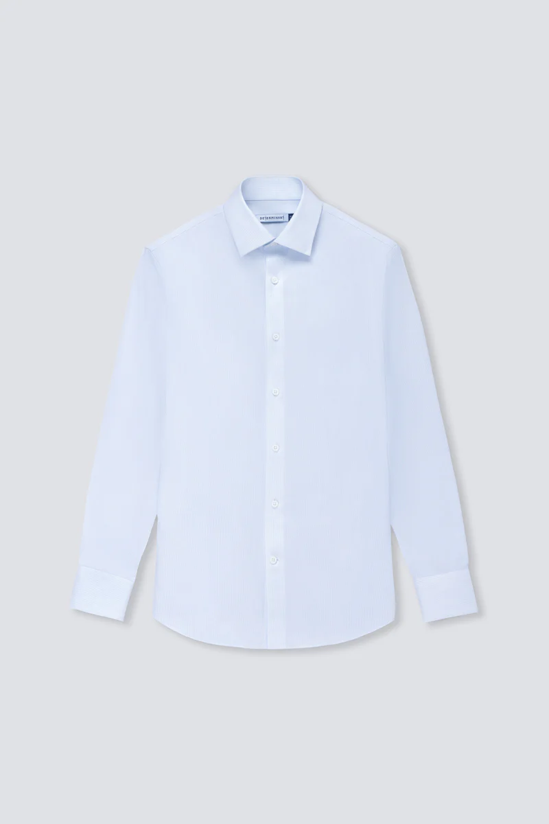 Supreme Cotton-Silk Twill Dress Shirt | Light Blue Stripes 15902N - Image 11