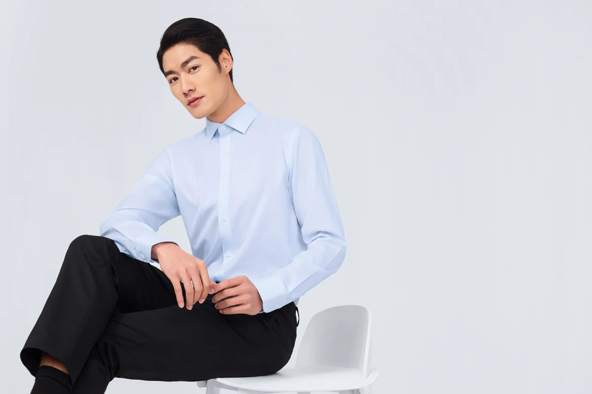 Supreme Cotton-Silk Twill Dress Shirt | Light Blue Stripes 15902N - Image 4