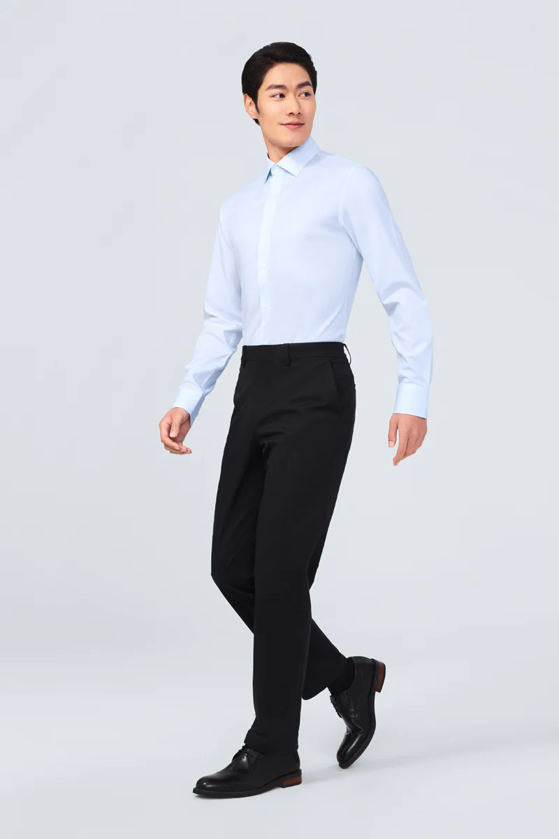 Supreme Cotton-Silk Twill Dress Shirt | Light Blue Stripes 15902N - Image 6