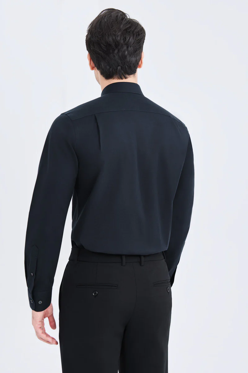 Supreme Cotton-Yak Twill Dress Shirt | Navy 0373DK - Image 4