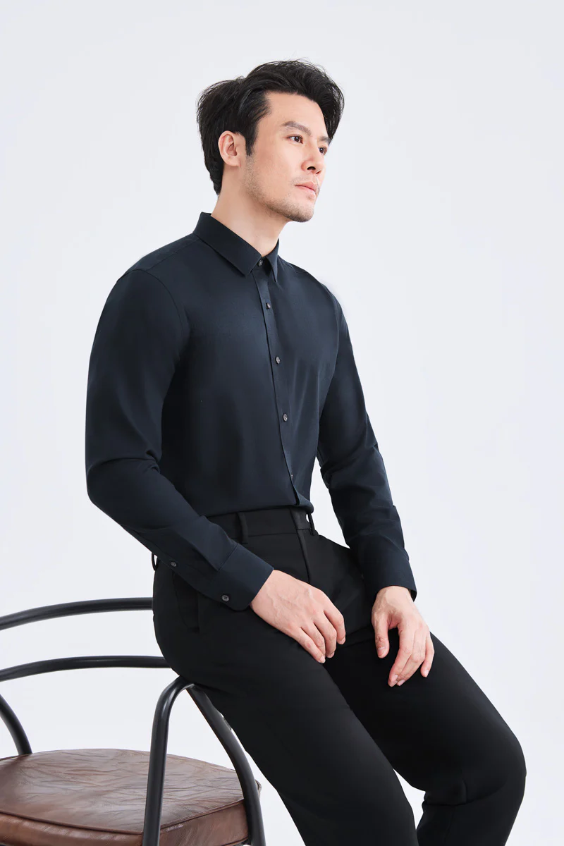 Supreme Cotton-Yak Twill Dress Shirt | Navy 0373DK - Image 6