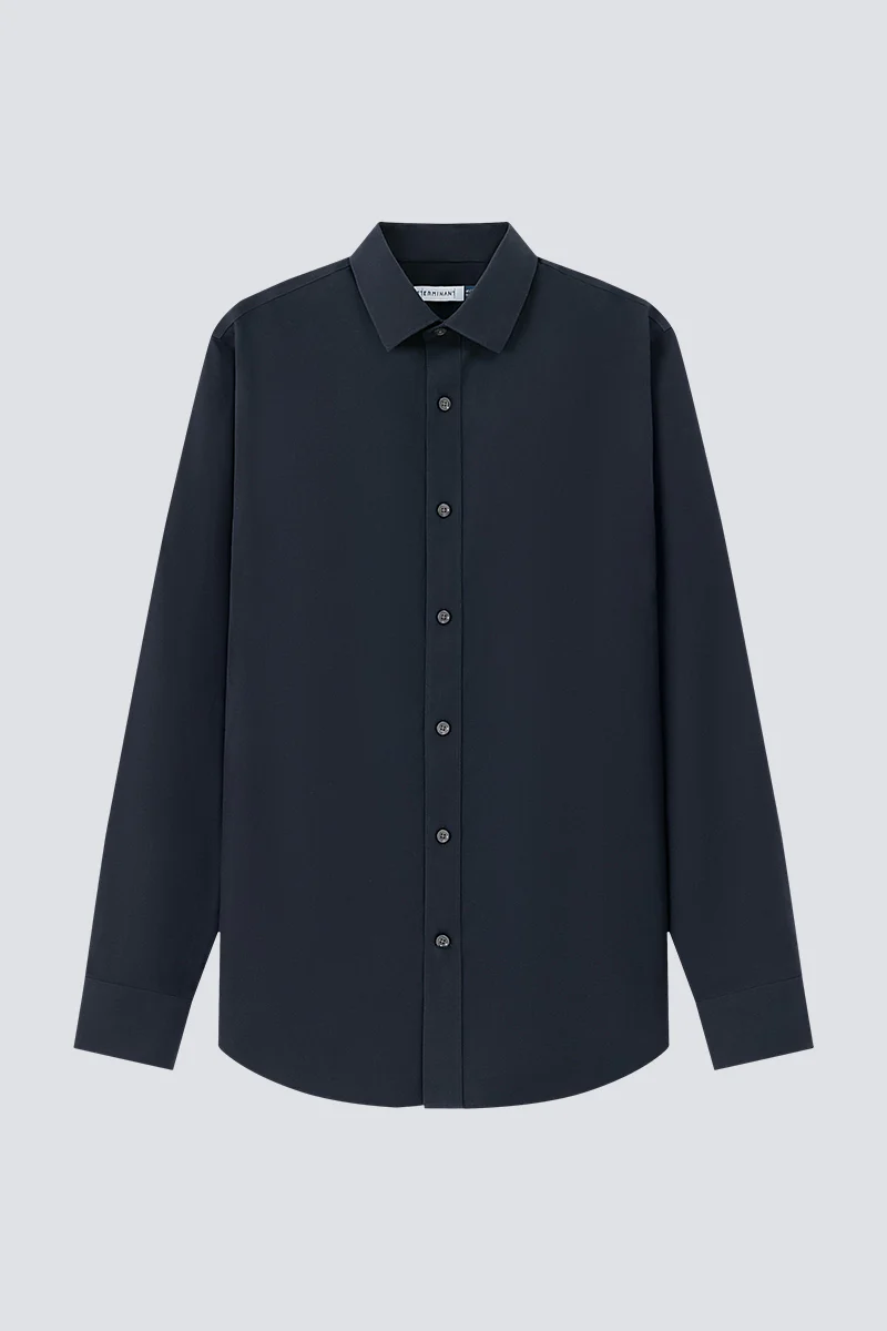 Supreme Cotton-Yak Twill Dress Shirt | Navy 0373DK - Image 8