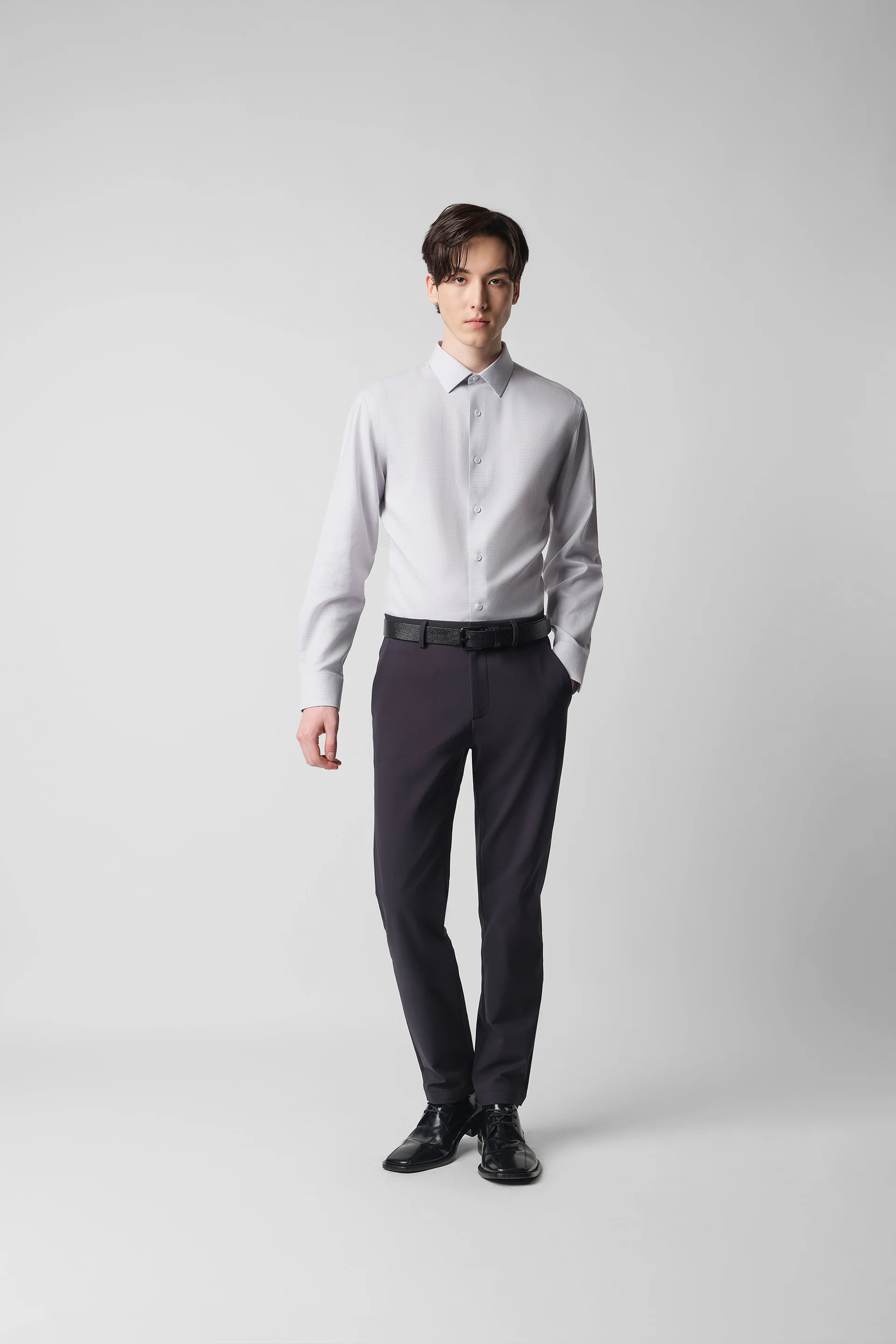 VISDRY™ Basketweave Dress Shirt | Light Grey 32008N - Image 6