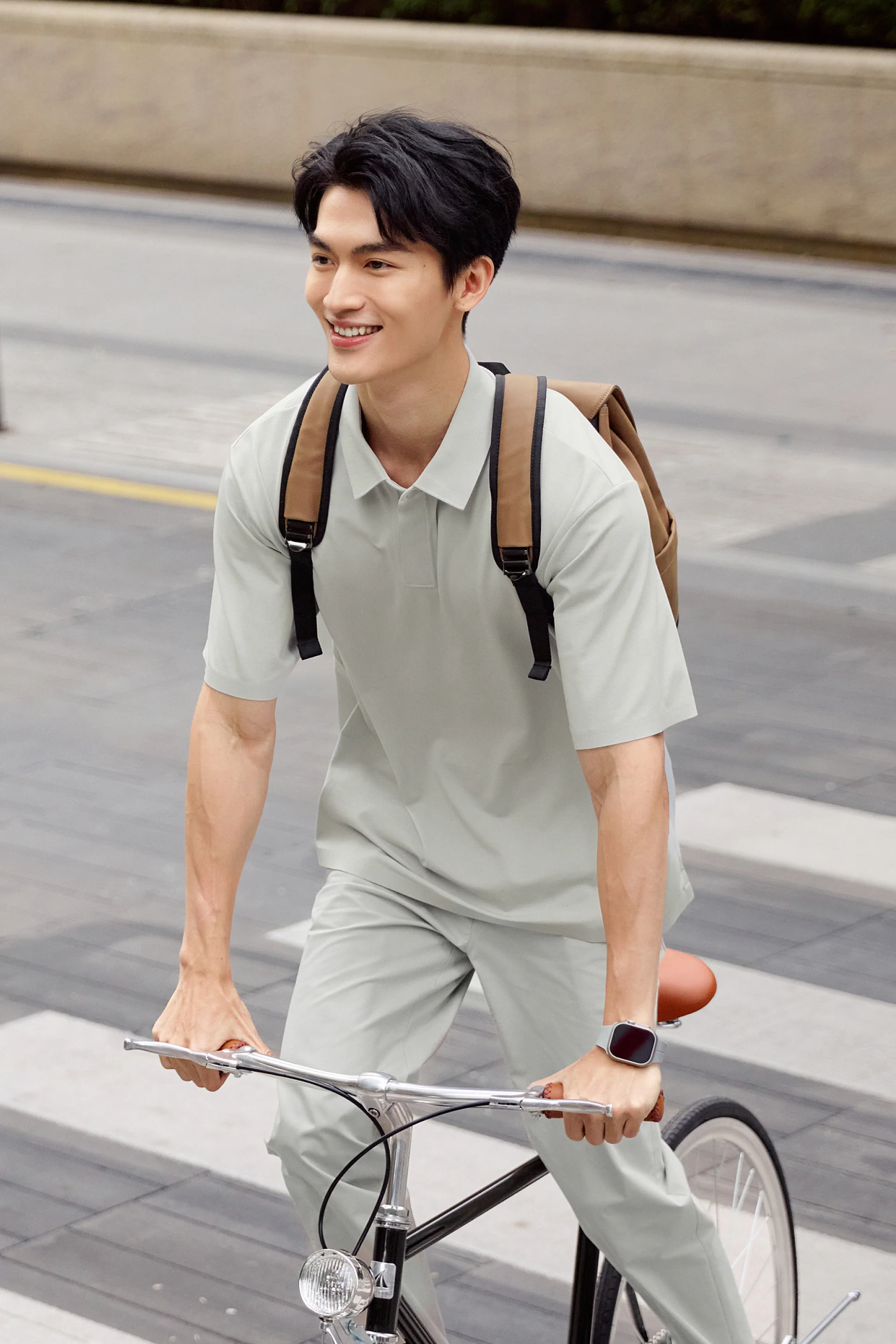 VISDRY™ Concealed Placket Sharp Pique Polo | Grey GYE128 - Image 3