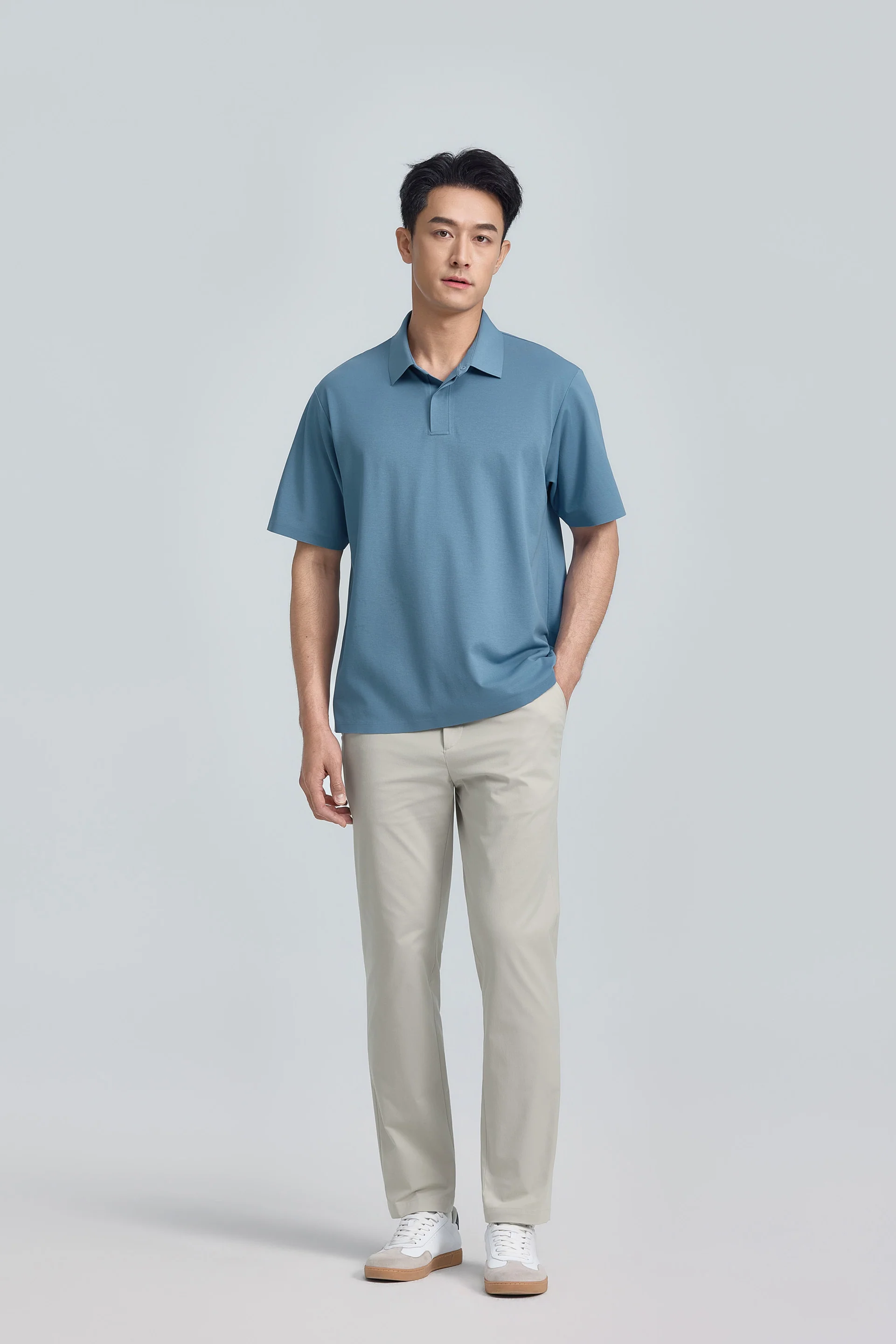 VISDRY™ Concealed Placket Sharp Pique Polo | Mystic Blue BLE128 - Image 5