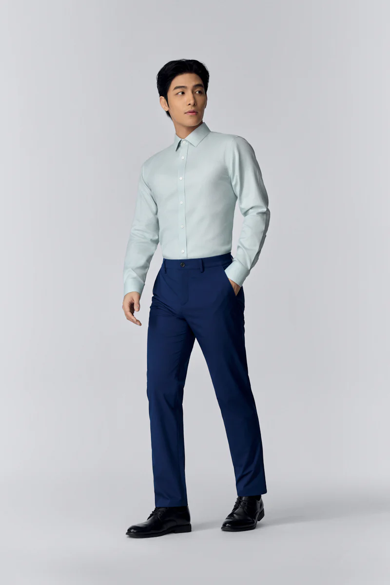 VISDRY™ Dobby Dress Shirt | Mint 16047N - Image 2