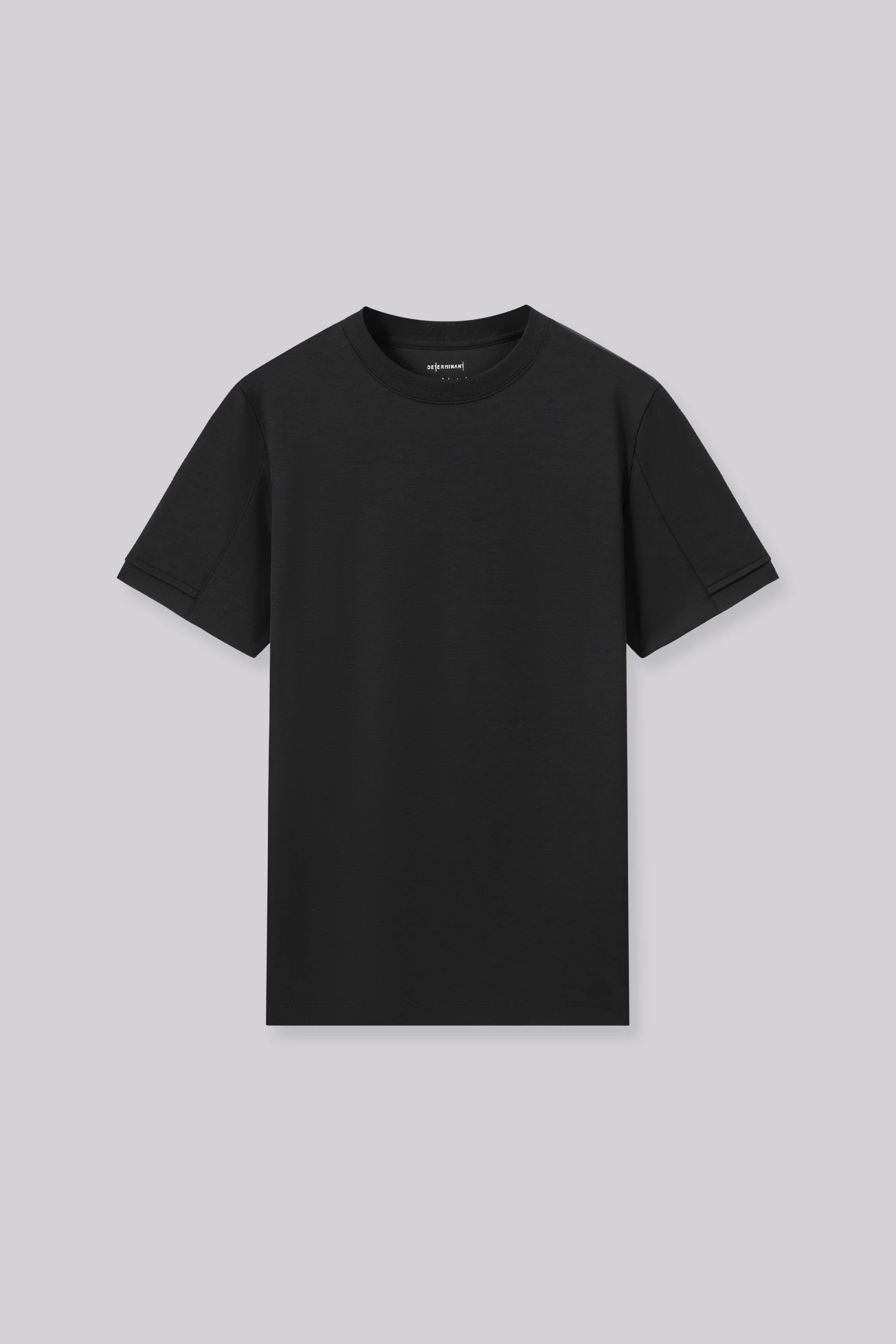VISDRY™ Double-Knit Crew Neck T-shirt | Black BKFD01 - Image 3
