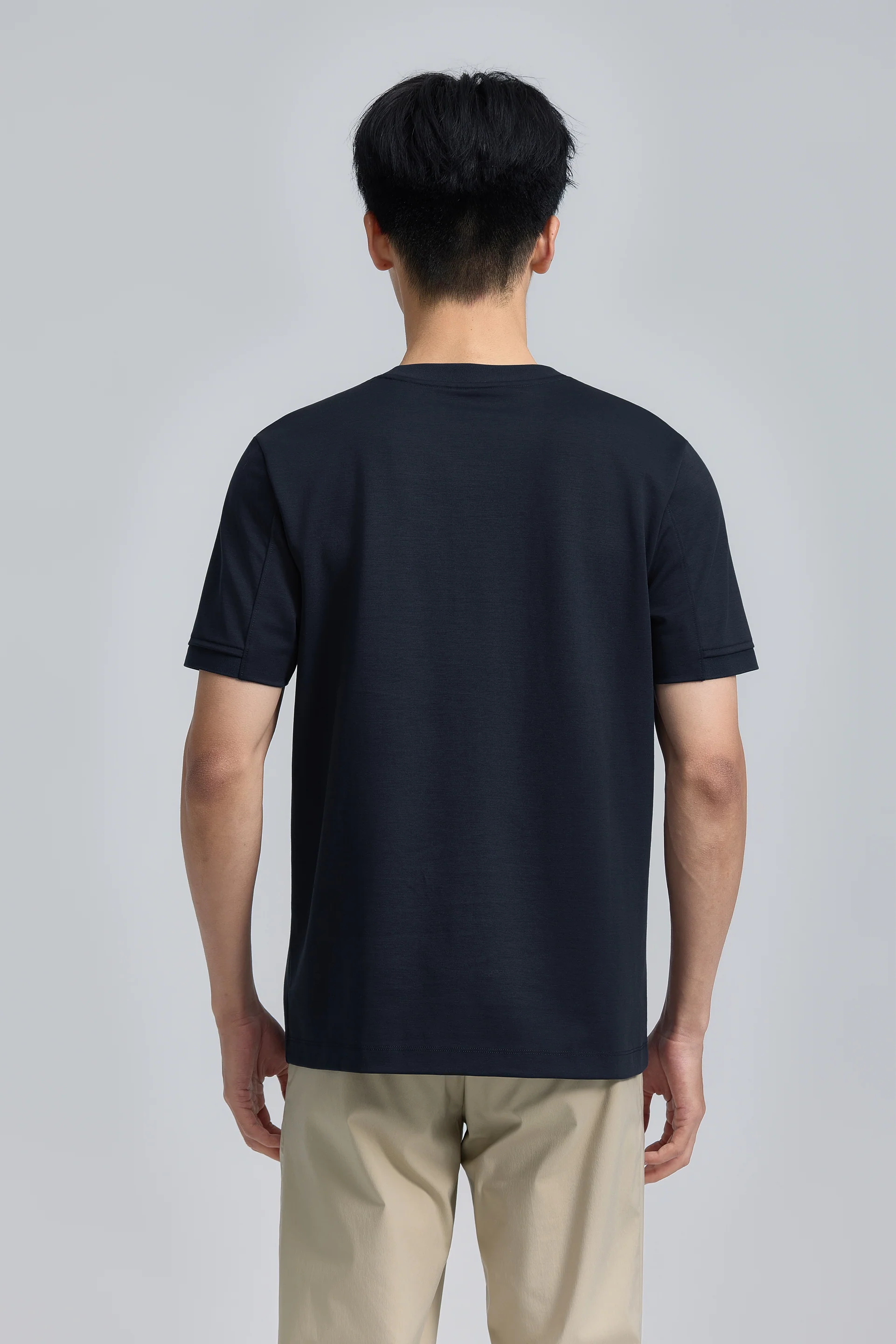 VISDRY™ Double-Knit Crew Neck T-shirt | Navy 14036N - Image 3
