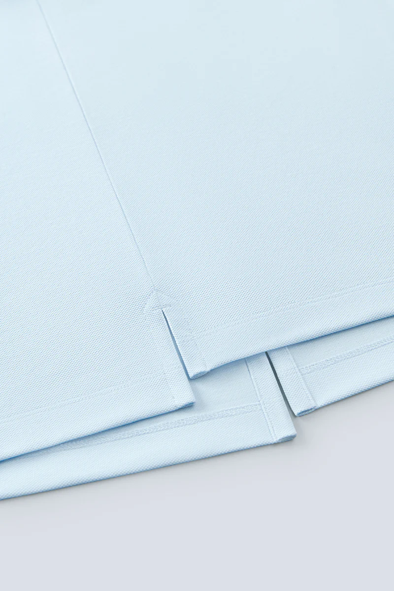 VISDRY™ Pique Contrast Collar Polo | Light Blue BLE237 - Image 8