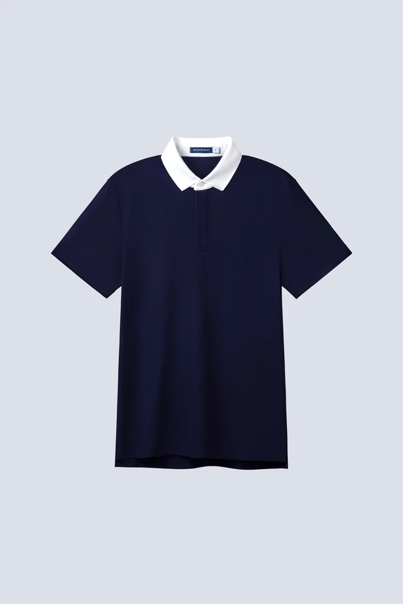 VISDRY™ Pique Contrast Collar Polo | Navy NNY096 - Image 10