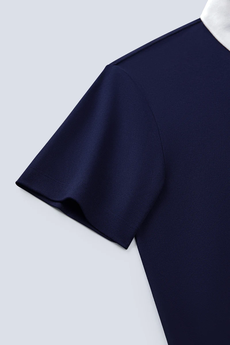 VISDRY™ Pique Contrast Collar Polo | Navy NNY096 - Image 7