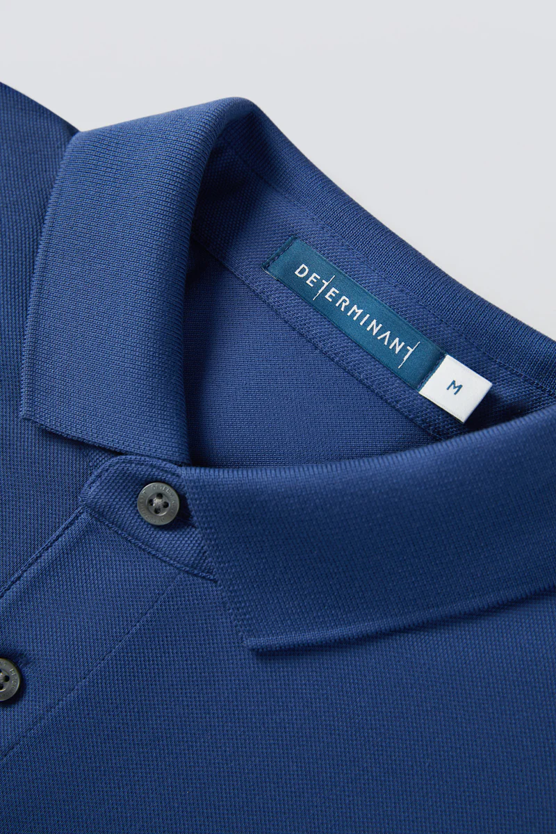 VISDRY™ Pique Long Sleeve Polo | Blue NYE073 - Image 13
