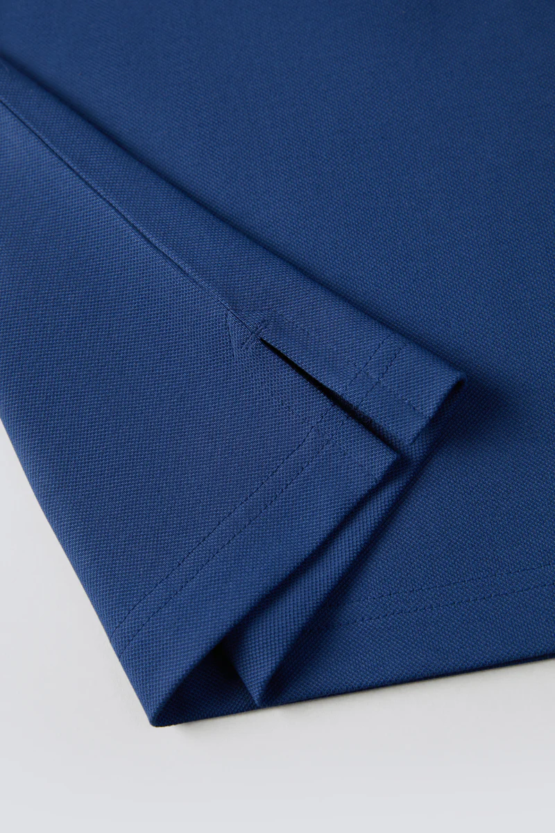 VISDRY™ Pique Long Sleeve Polo | Blue NYE073 - Image 7