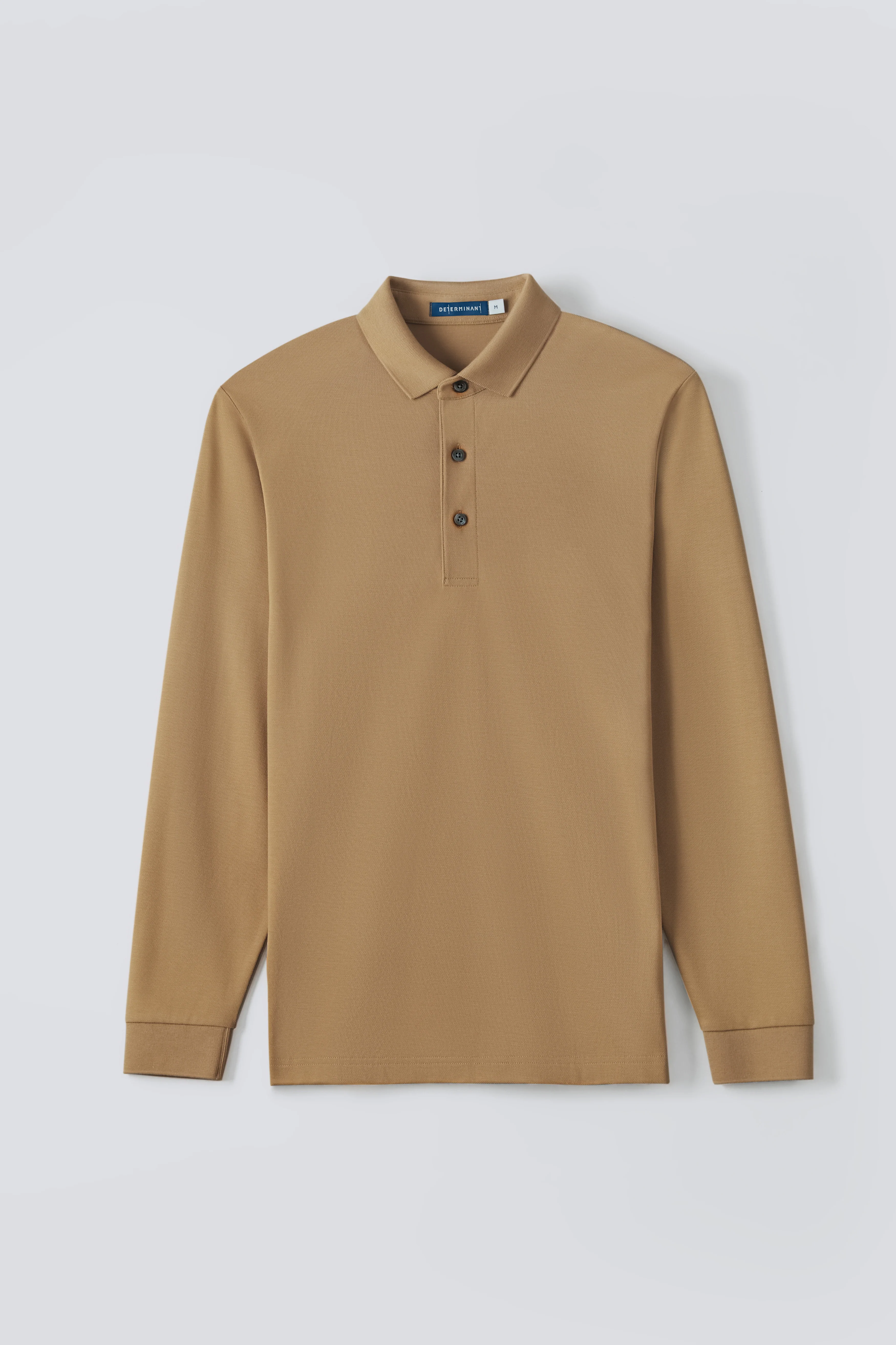VISDRY™ Pique Long Sleeve Polo | Khaki KE0178 - Image 6