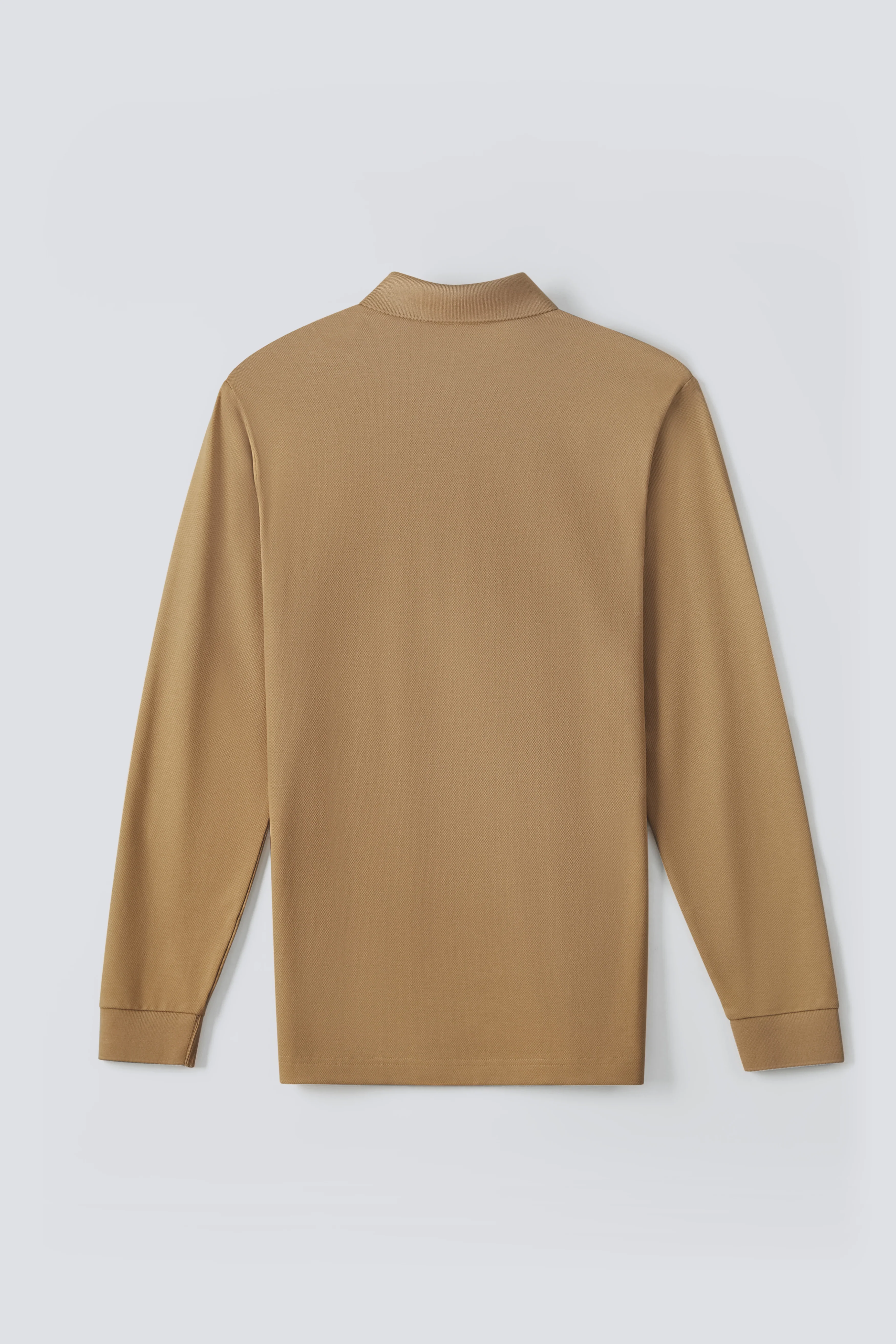VISDRY™ Pique Long Sleeve Polo | Khaki KE0178 - Image 7