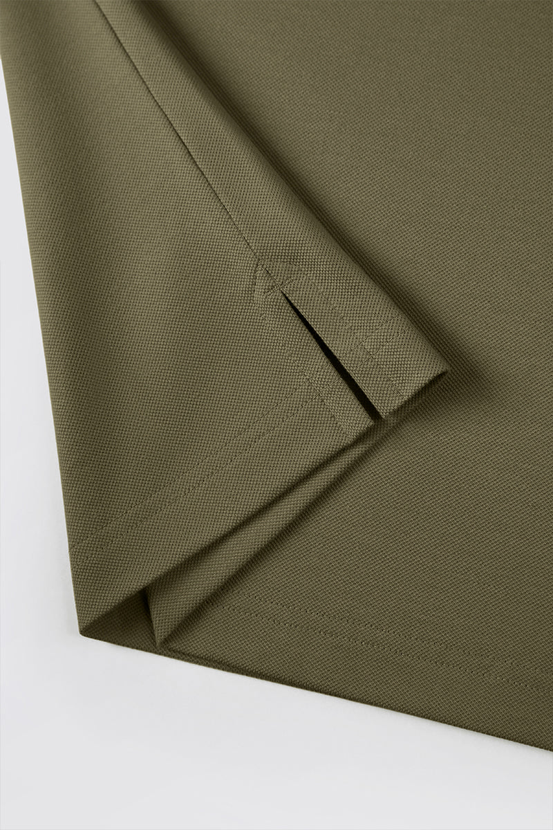 VISDRYâ„¢ Pique Long Sleeve Polo | Olive GNE474 - Image 11