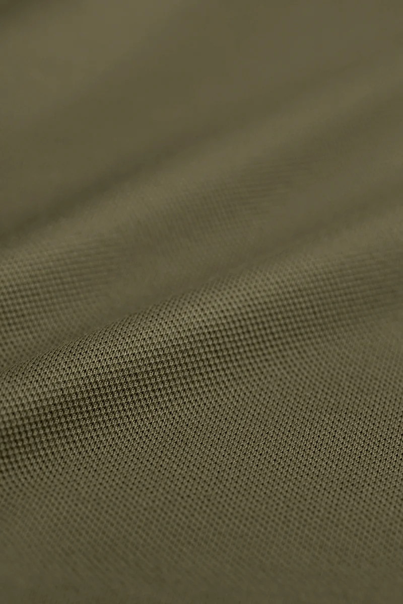 VISDRYâ„¢ Pique Long Sleeve Polo | Olive GNE474 - Image 8