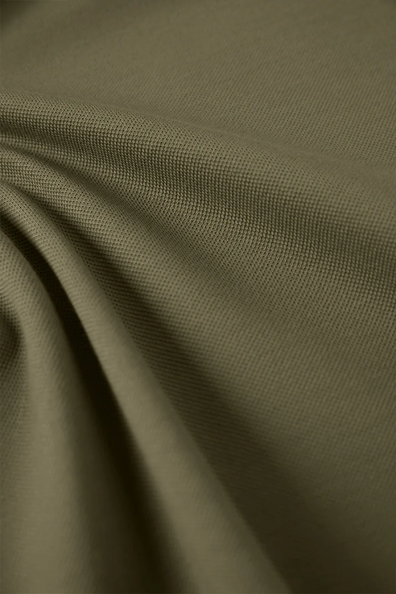 VISDRYâ„¢ Pique Long Sleeve Polo | Olive GNE474 - Image 9