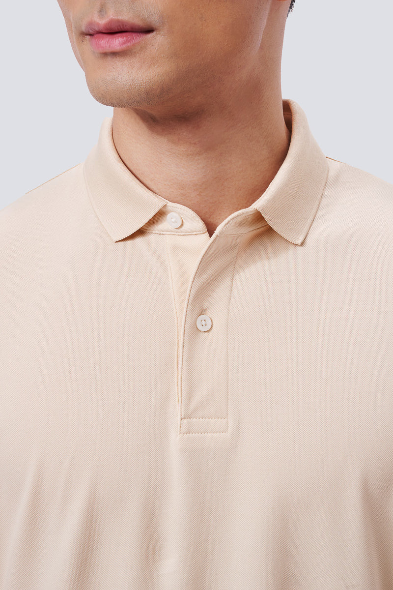 VISDRY™ Pique Polo | Beige BGE014 - Image 2