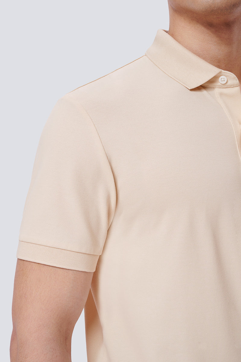 VISDRY™ Pique Polo | Beige BGE014 - Image 3