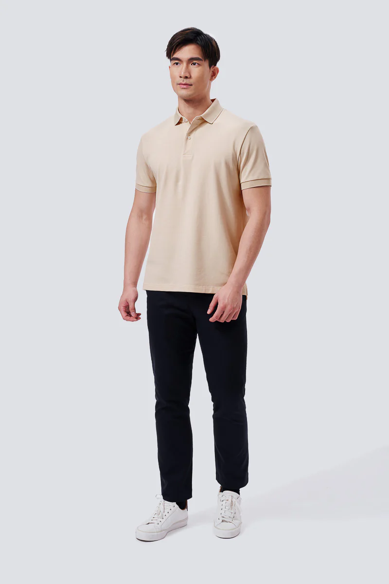 VISDRY™ Pique Polo | Beige BGE014 - Image 4
