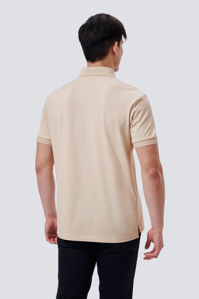 VISDRY™ Pique Polo | Beige BGE014 - Image 5