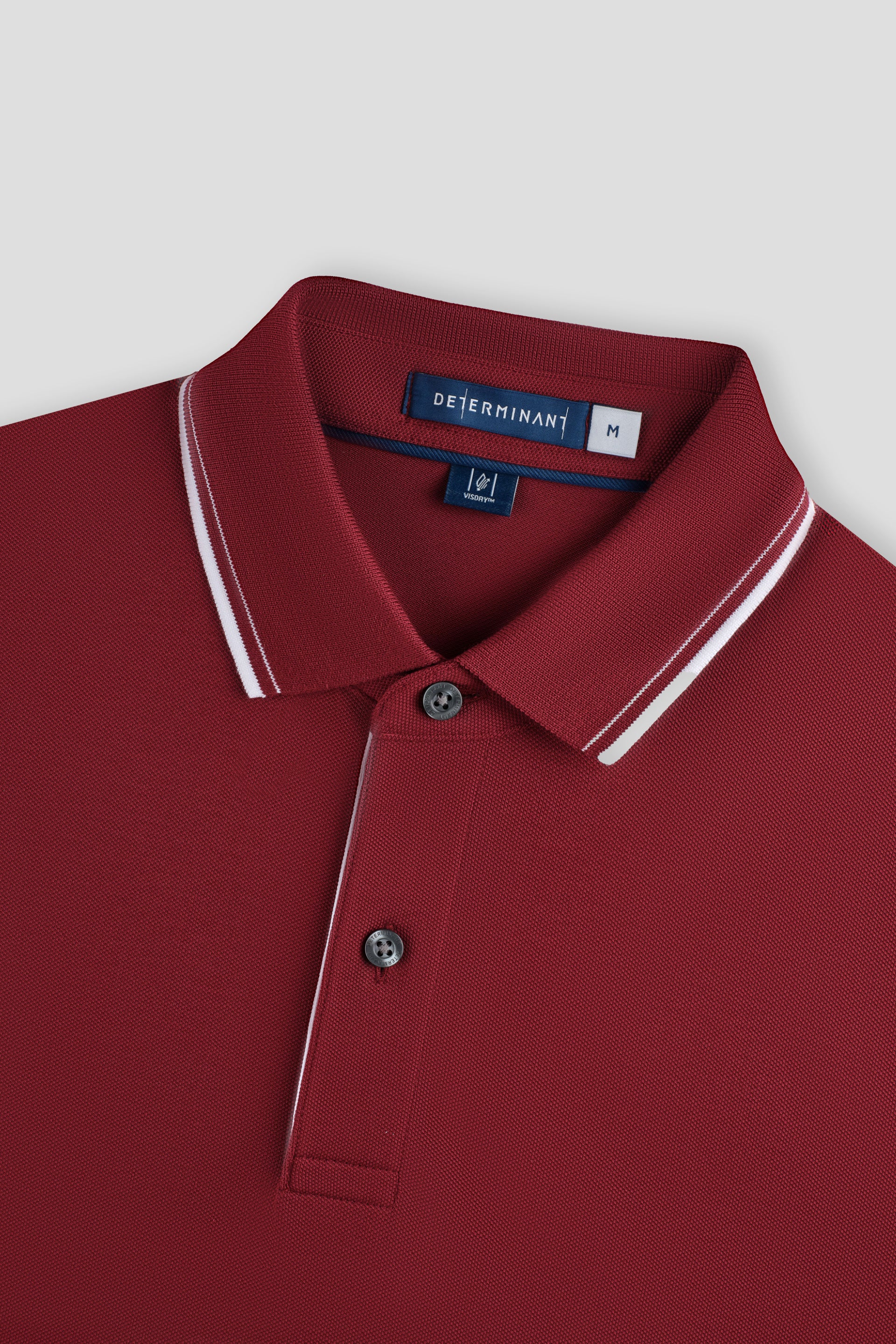 VISDRY™ Pique Tipped Polo | Burgundy BRE112 - Image 2