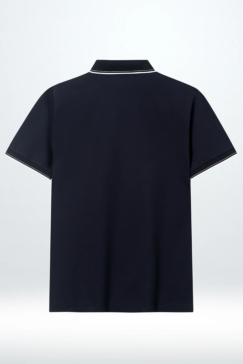VISDRY™ Pique Tipped Polo | Navy NNY096 - Image 10