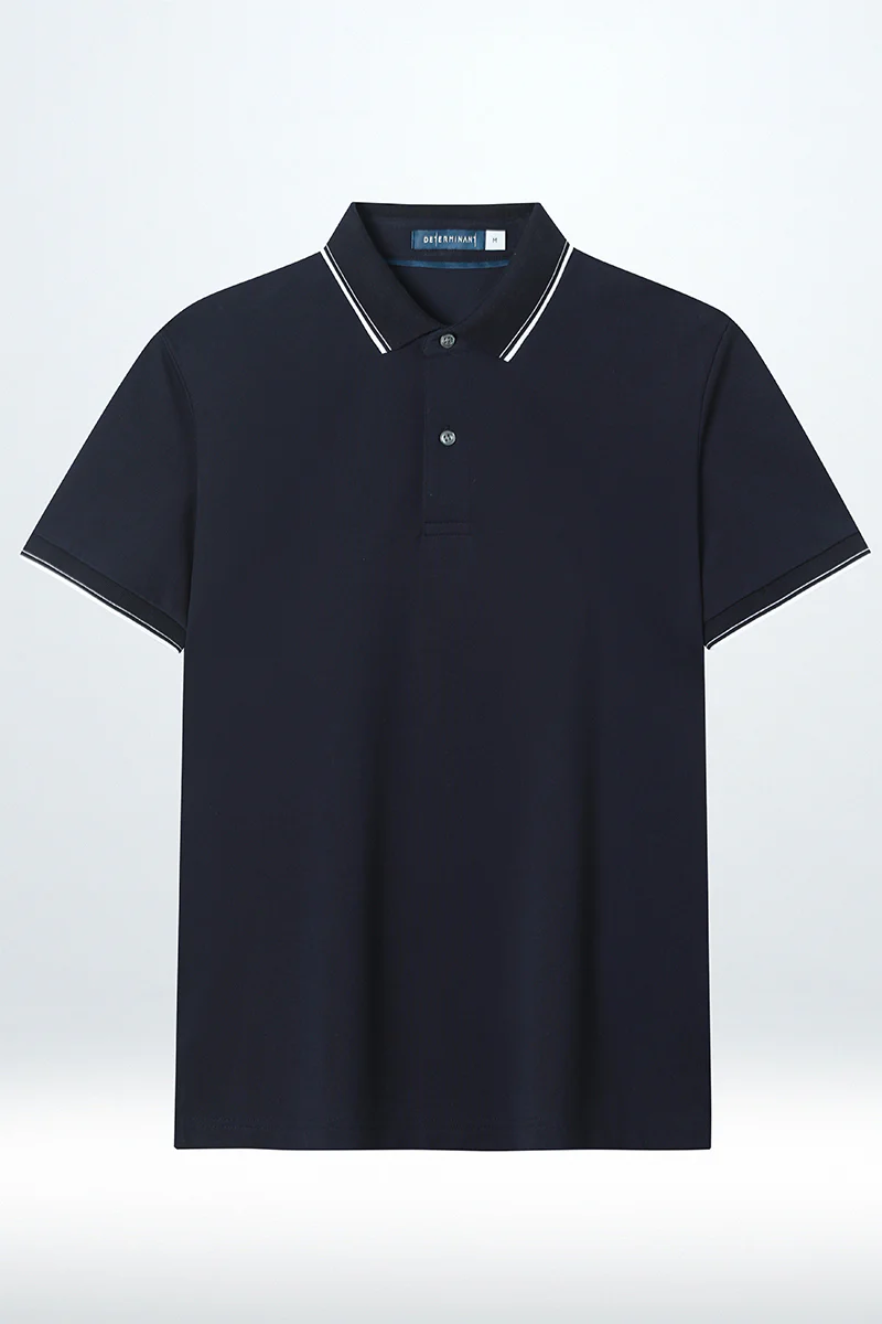 VISDRY™ Pique Tipped Polo | Navy NNY096 - Image 6