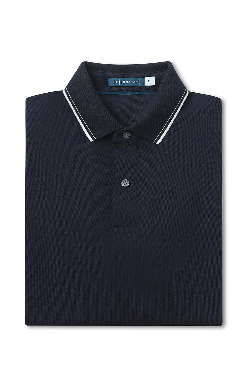 VISDRY™ Pique Tipped Polo | Navy NNY096 - Image 9