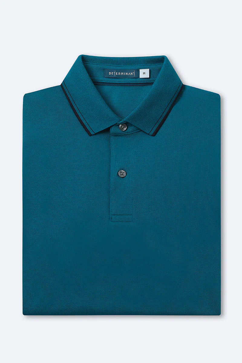 VISDRY™ Pique Tipped Polo | Teal TQE060 - Image 10