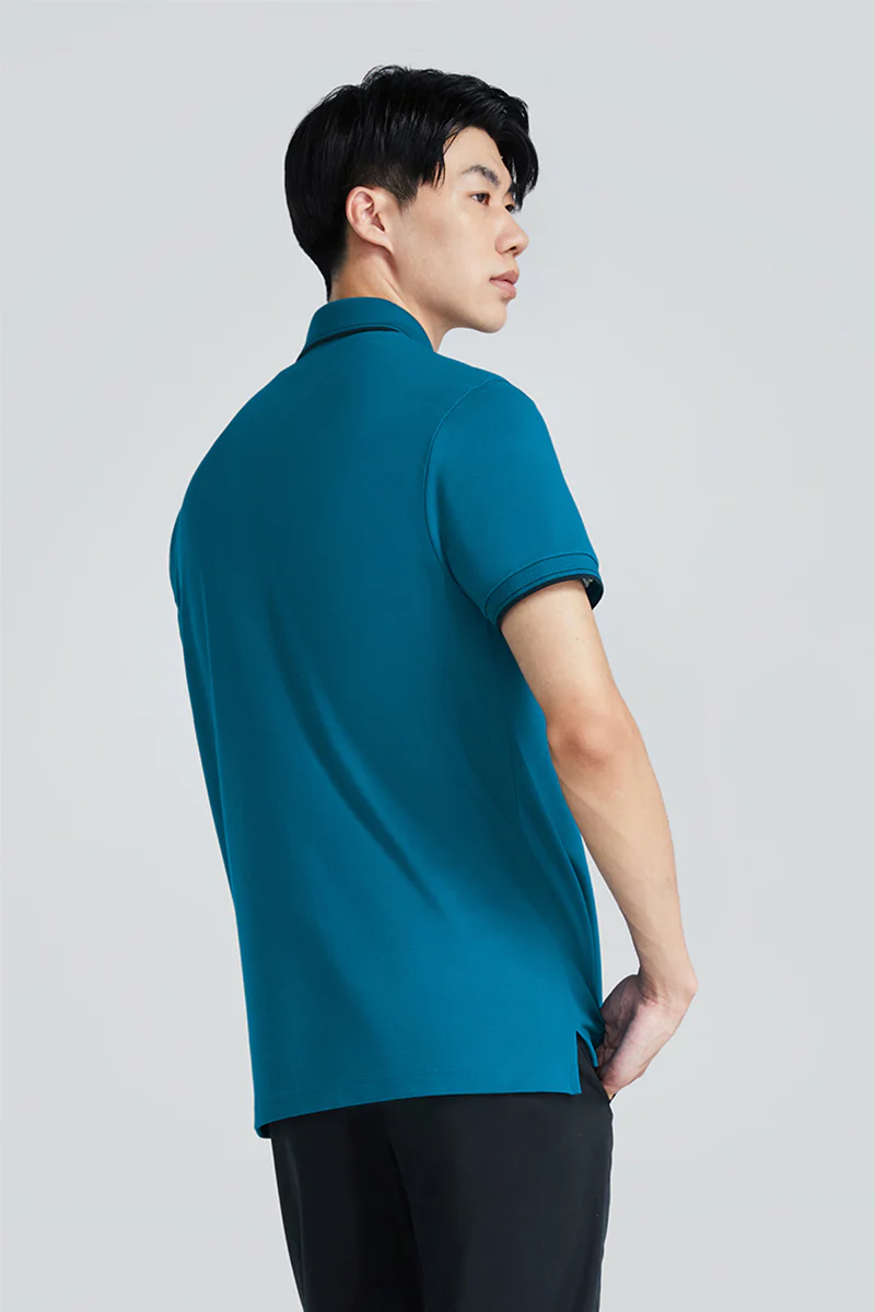 VISDRY™ Pique Tipped Polo | Teal TQE060 - Image 4
