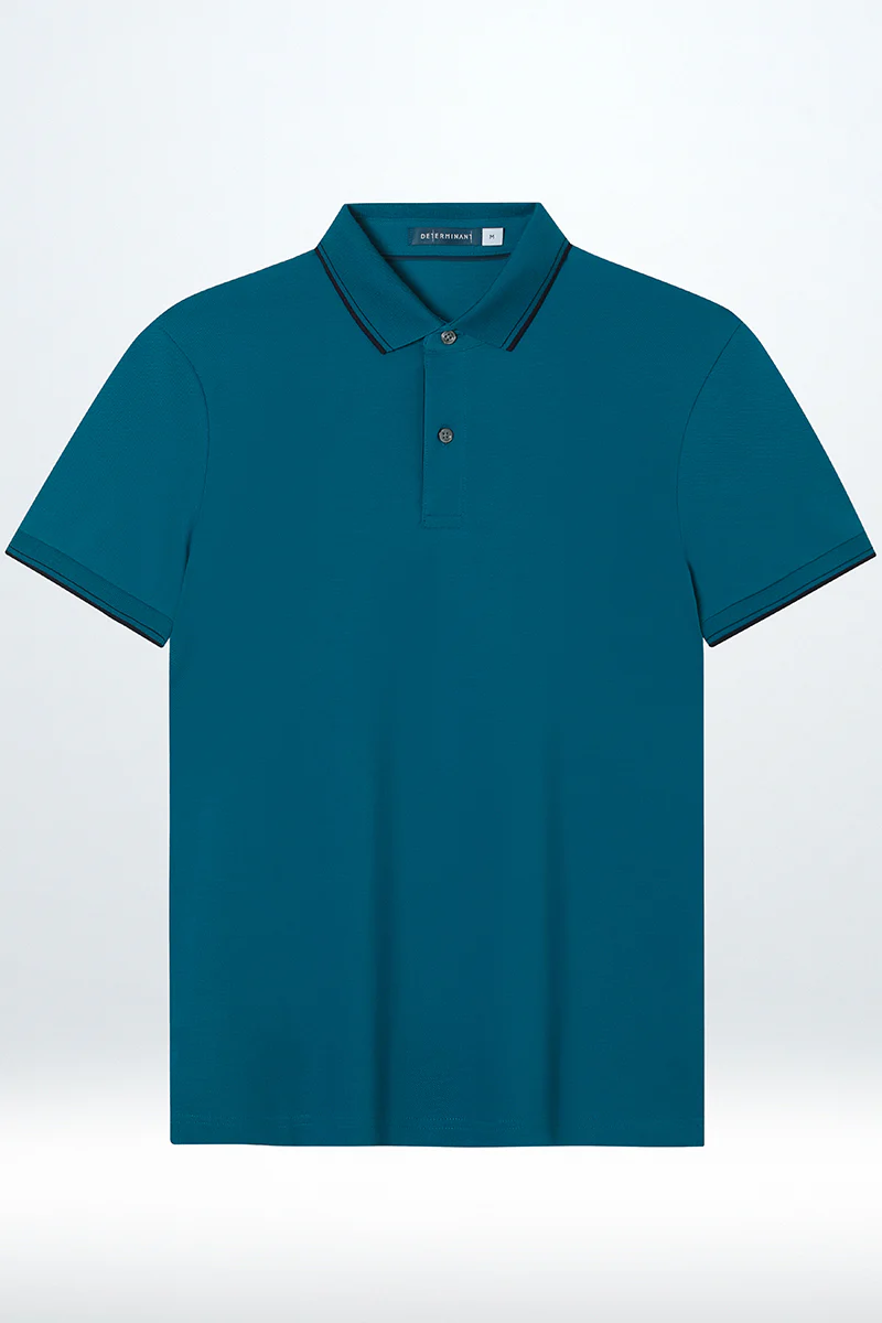 VISDRY™ Pique Tipped Polo | Teal TQE060 - Image 8