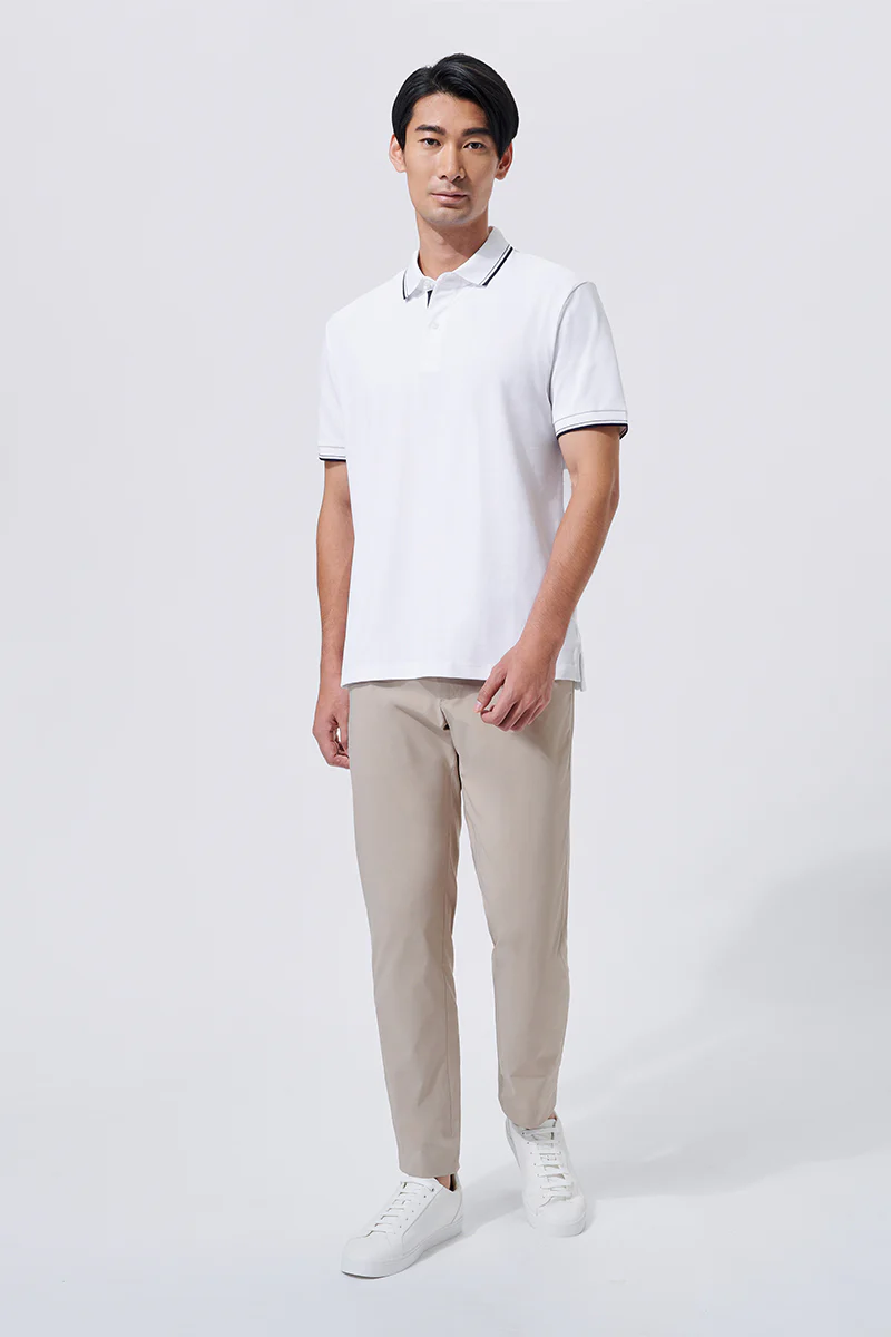 VISDRY™ Pique Tipped Polo | White WH001Z - Image 2