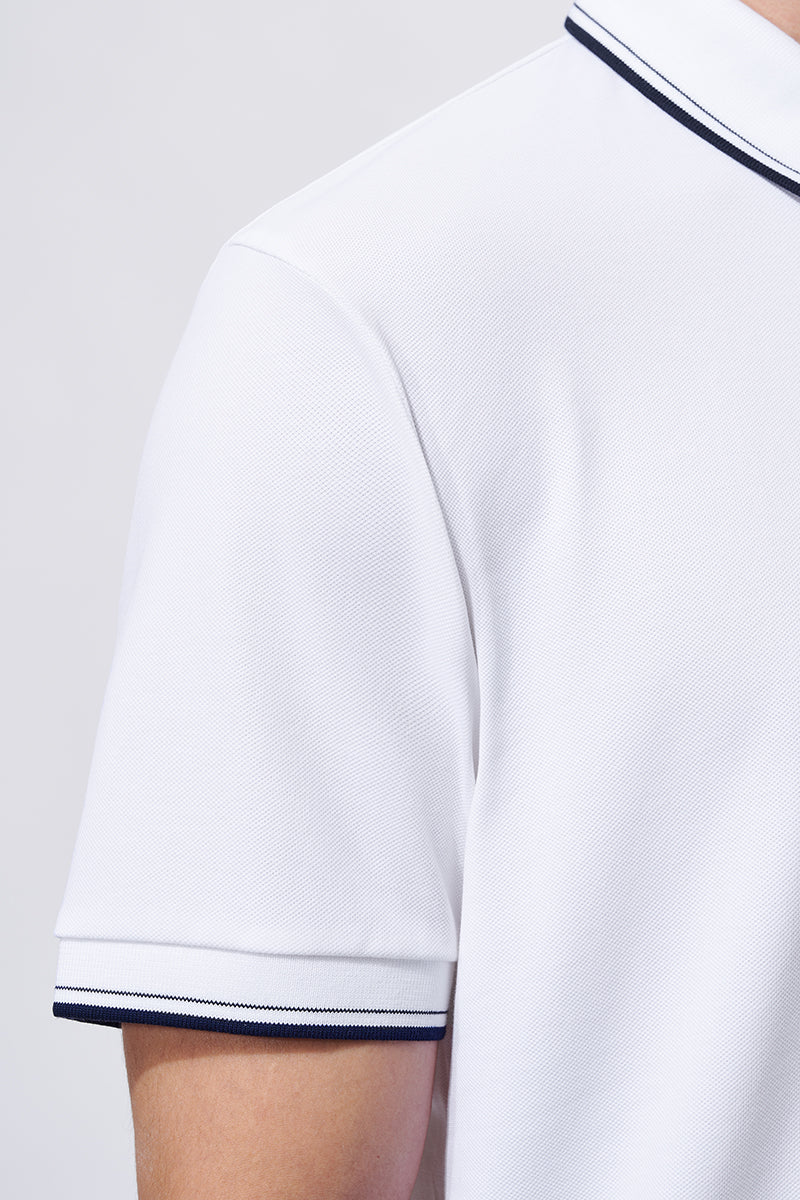 VISDRY™ Pique Tipped Polo | White WH001Z - Image 4