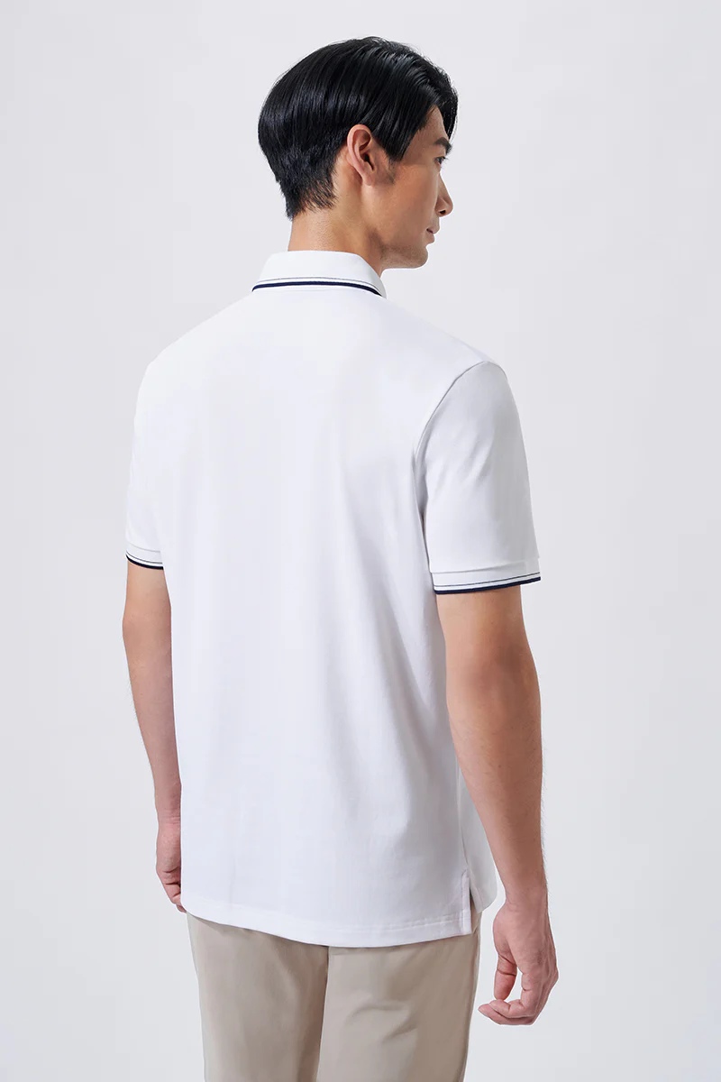VISDRY™ Pique Tipped Polo | White WH001Z - Image 5