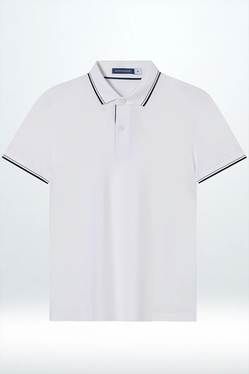 VISDRY™ Pique Tipped Polo | White WH001Z - Image 6
