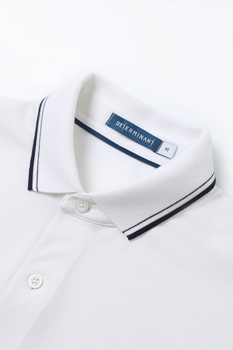 VISDRY™ Pique Tipped Polo | White WH001Z - Image 7