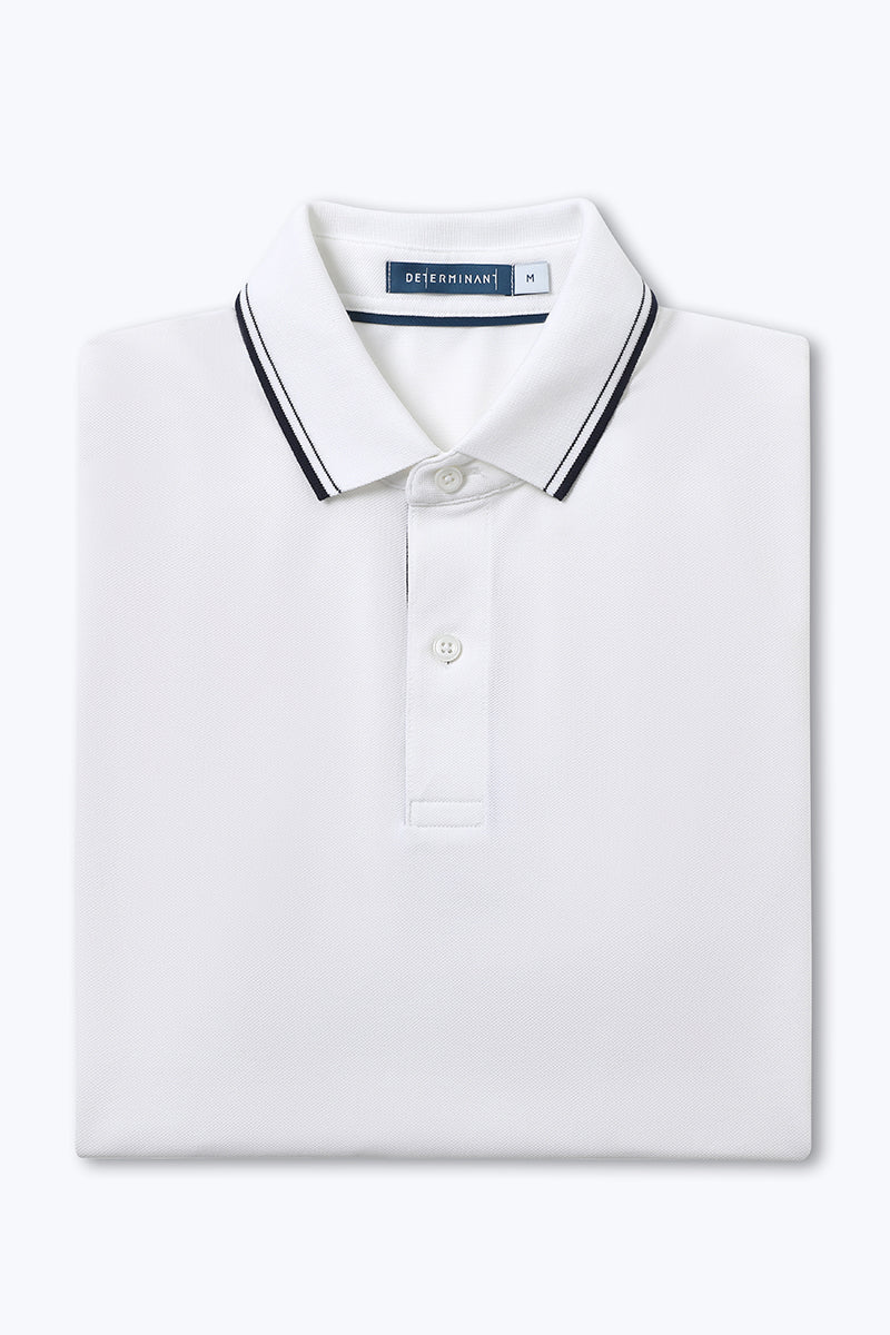 VISDRY™ Pique Tipped Polo | White WH001Z - Image 9